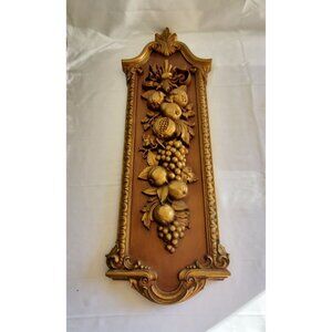 Vintage Mid Century 1974 Syroco Grapes Pomegranates Wall Plaque Large 41''